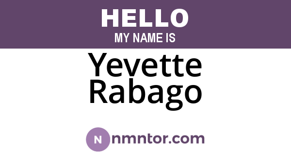 Yevette Rabago