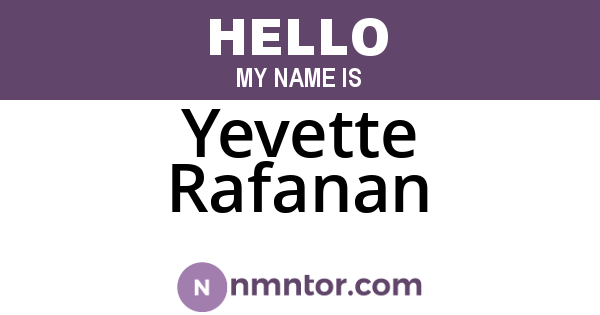 Yevette Rafanan
