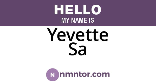 Yevette Sa