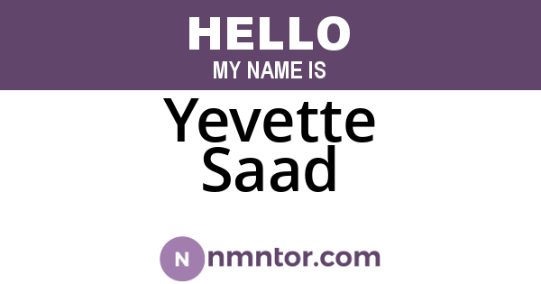 Yevette Saad