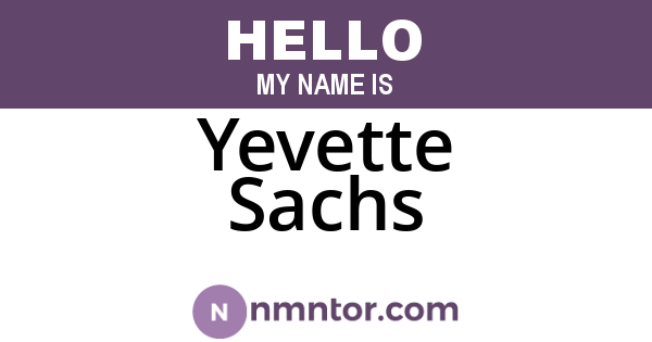 Yevette Sachs