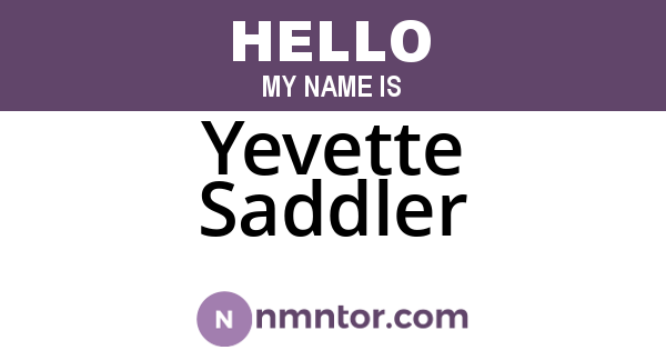 Yevette Saddler