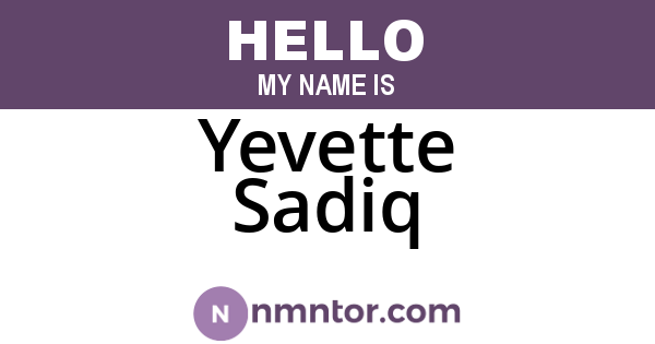 Yevette Sadiq