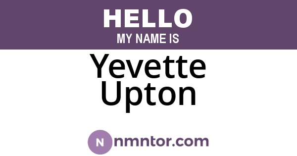 Yevette Upton