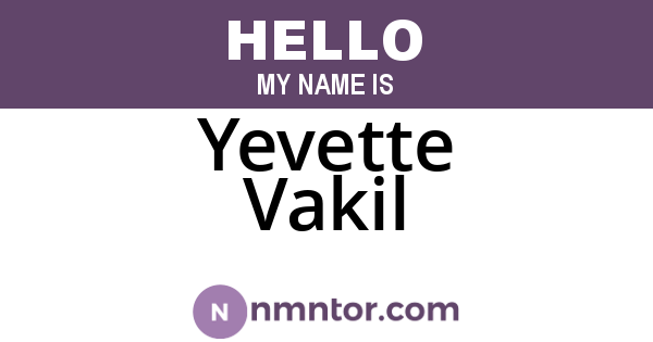 Yevette Vakil