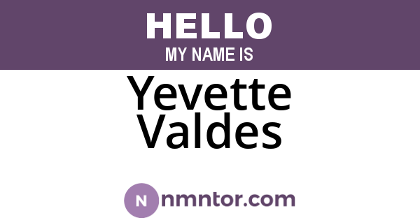 Yevette Valdes