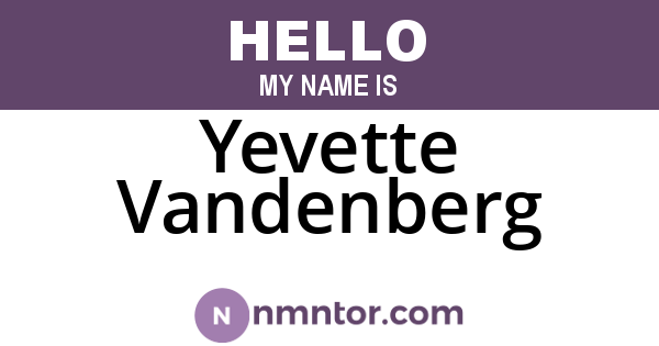 Yevette Vandenberg
