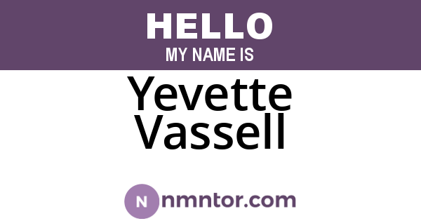 Yevette Vassell