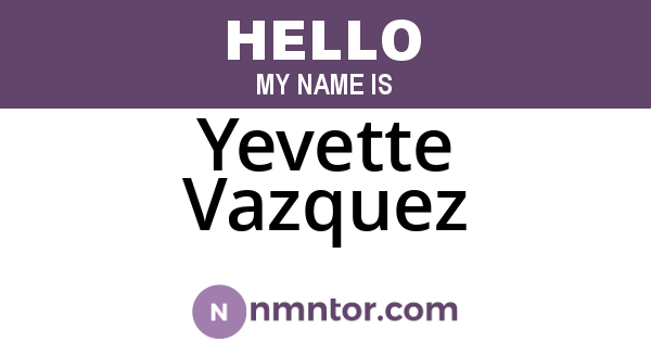 Yevette Vazquez