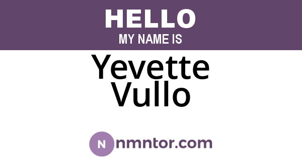 Yevette Vullo