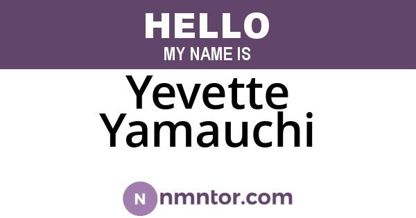 Yevette Yamauchi