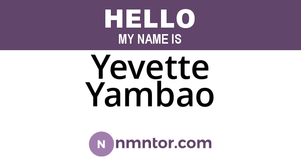 Yevette Yambao