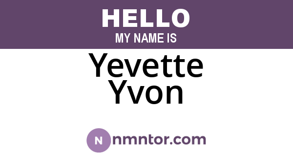 Yevette Yvon