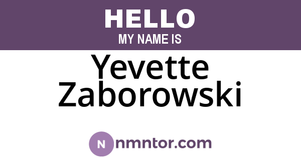 Yevette Zaborowski