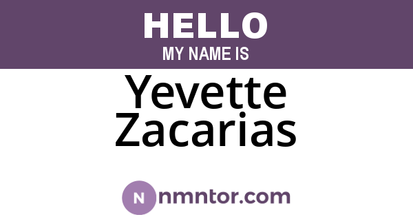 Yevette Zacarias