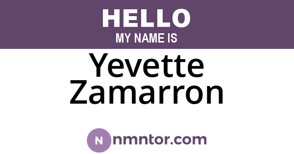 Yevette Zamarron