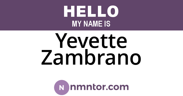 Yevette Zambrano