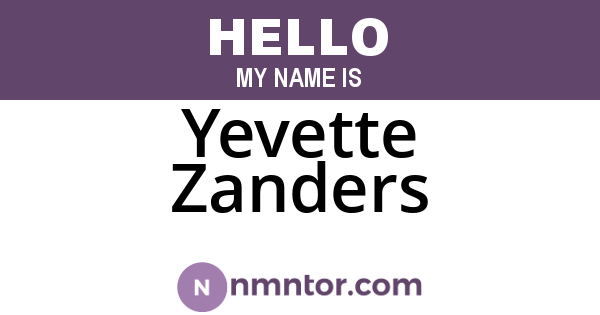 Yevette Zanders