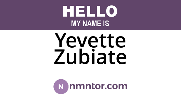 Yevette Zubiate