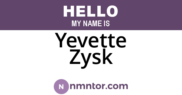 Yevette Zysk