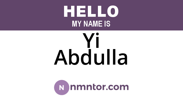 Yi Abdulla