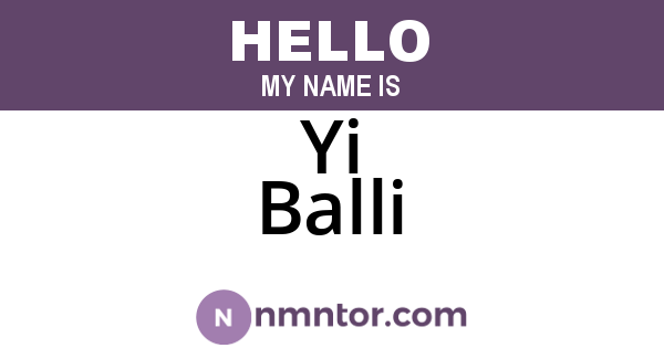 Yi Balli