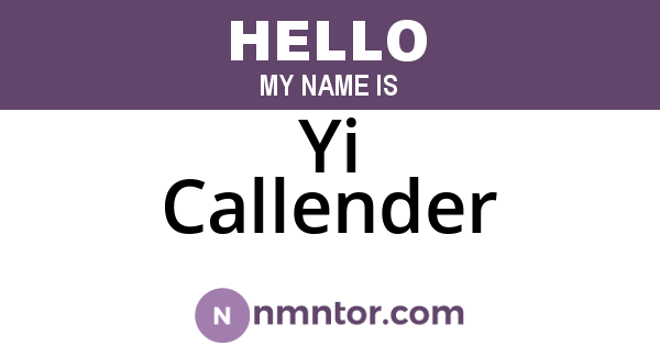 Yi Callender