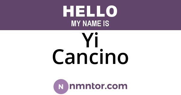 Yi Cancino