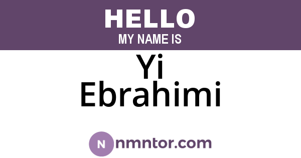 Yi Ebrahimi