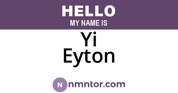 Yi Eyton