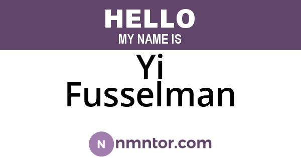 Yi Fusselman