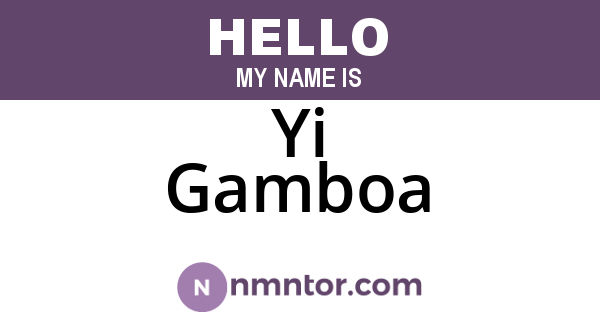 Yi Gamboa