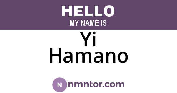 Yi Hamano