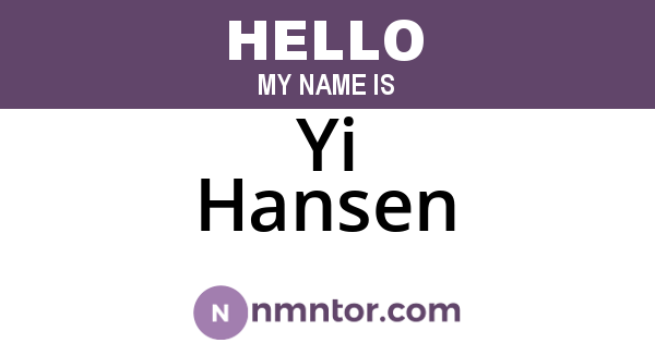 Yi Hansen