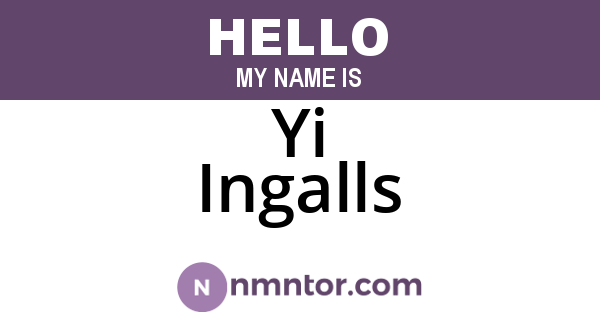 Yi Ingalls