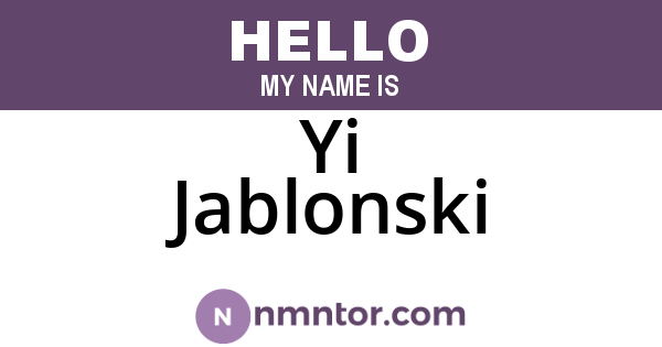 Yi Jablonski