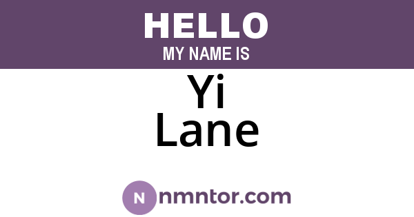 Yi Lane