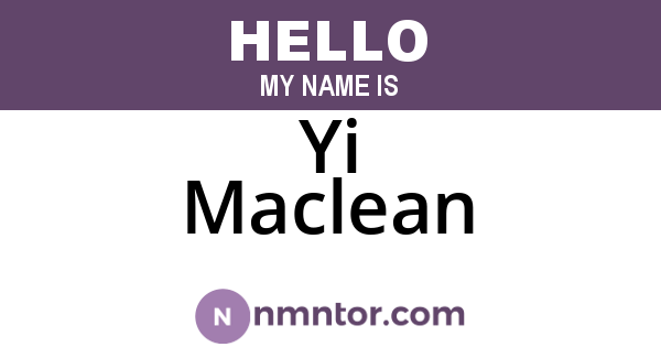 Yi Maclean