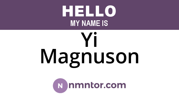 Yi Magnuson