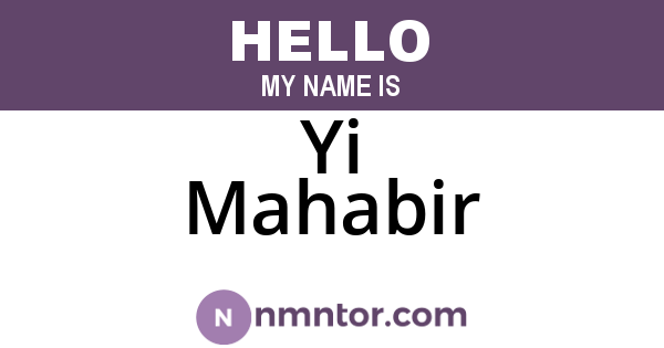 Yi Mahabir