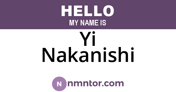 Yi Nakanishi