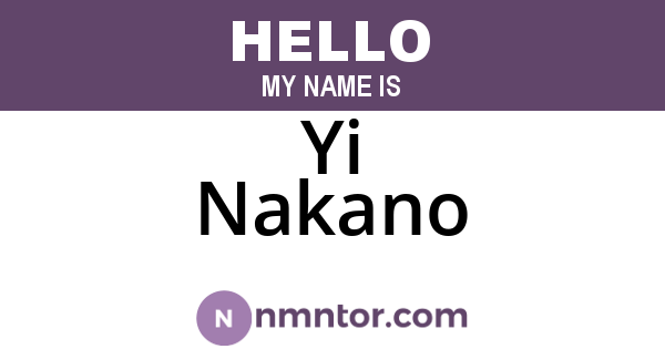 Yi Nakano