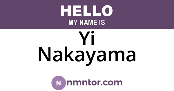 Yi Nakayama