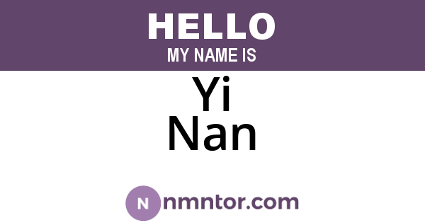 Yi Nan