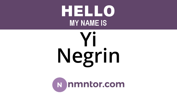 Yi Negrin