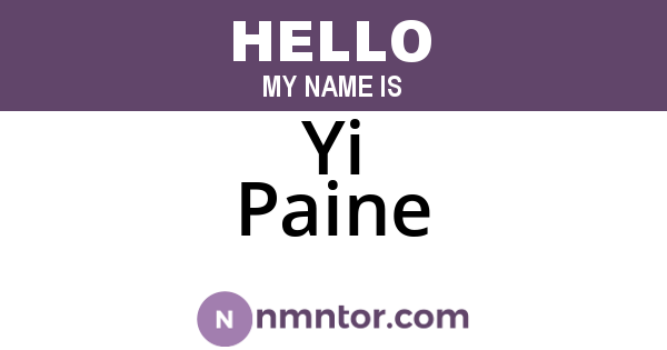 Yi Paine