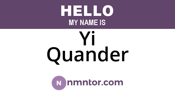 Yi Quander