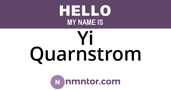 Yi Quarnstrom