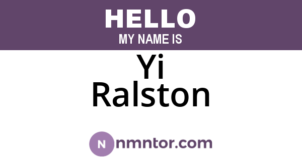 Yi Ralston