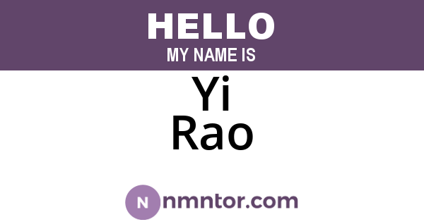 Yi Rao